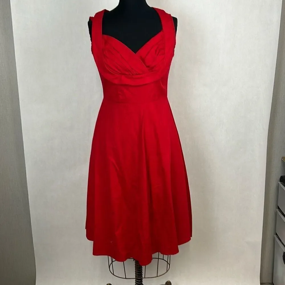 Killreal Sweetheart Red Dress Womens Sz L Sleeveless 50s Style Cocktail Party